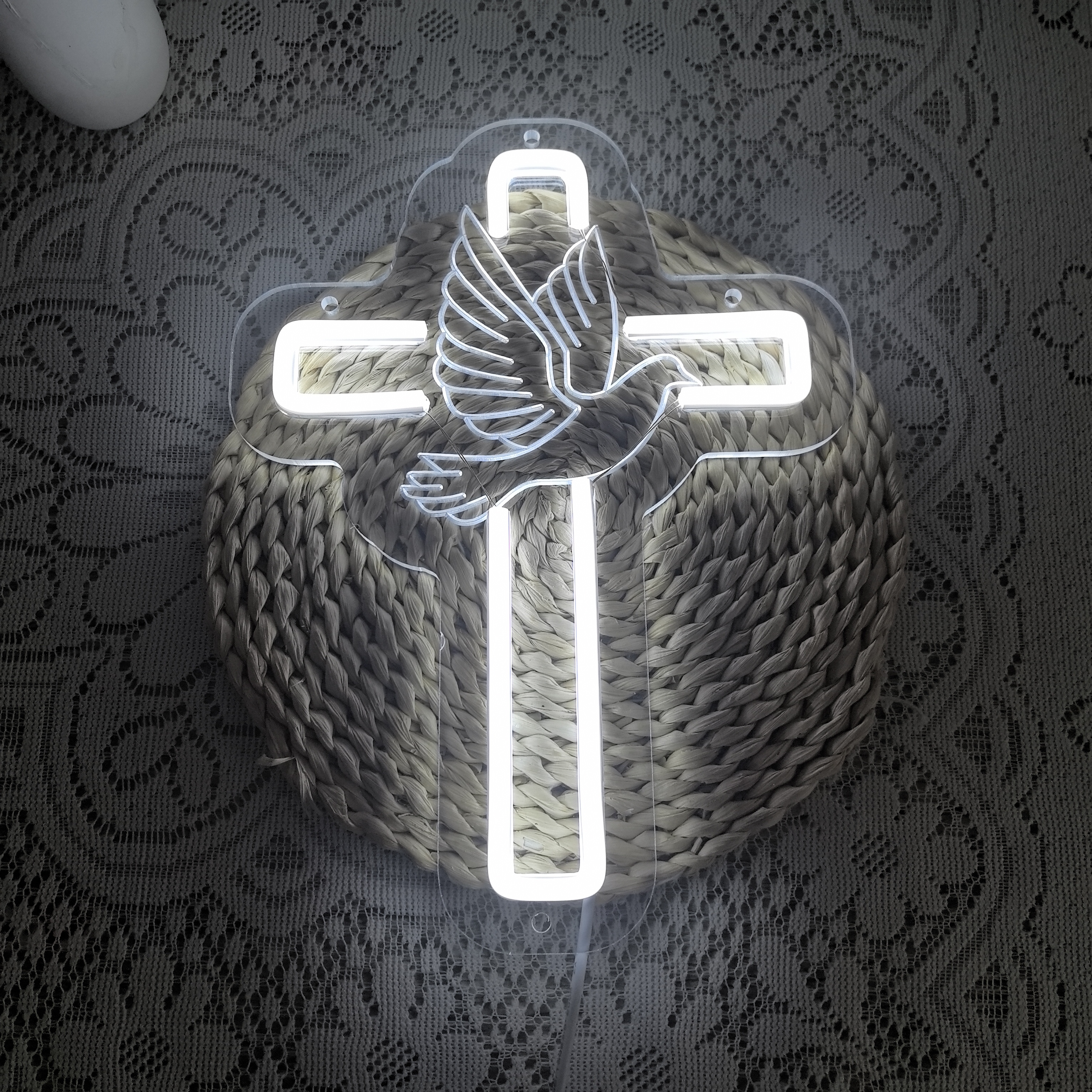 Jesus Cross Neon Sign for Wall Decor,USB Powered LED Neon Light Signs for Bedroom,Christian Decor,Religious Room,Kid Birthday Party