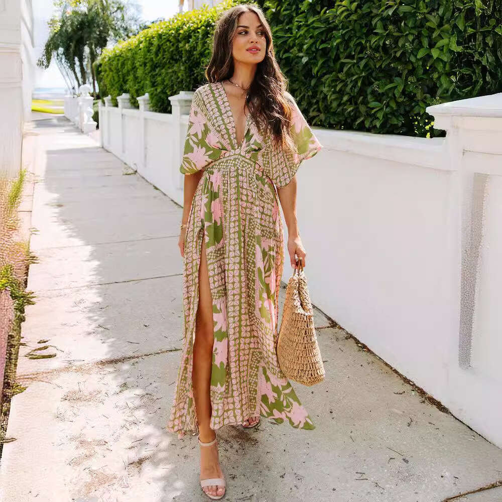 Women Clothes Dress Summer Women S New Sexy High Waist Fashion Printed Split Dress For Women KQ