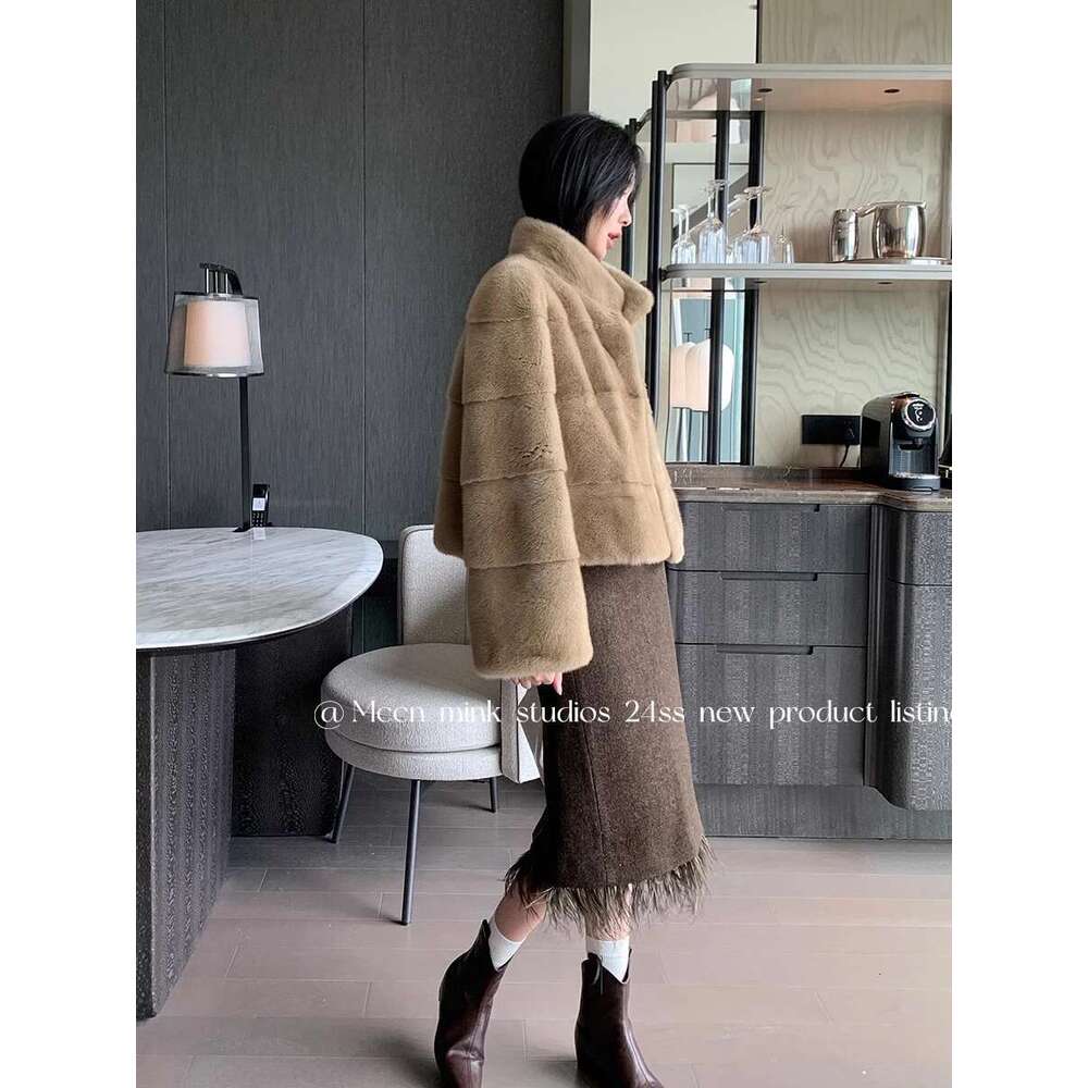 HDHOHR 2025 New Natural Women Real Mink Coat OutwearPark With Fur High Quality Female Warm Thick Winter Jacket
