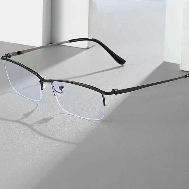 Half Frame Myopia Glasses Men Classic Rectangle Anti Blue Light Computer Eyeglasses Male Business Anti Fatigue Eyewear 0 To -600 W250513