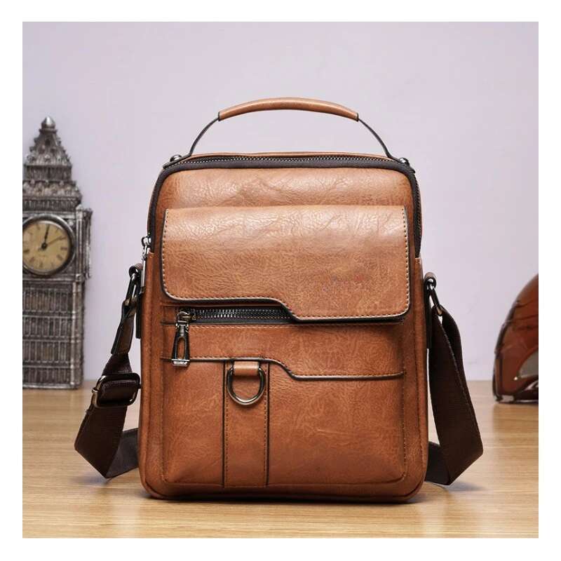 Brand Shoulder For 9.7" Ipad Men PU Leather Flaps Men's Crossbody Bags Business Flap Male Solid Messenger Travel Bag