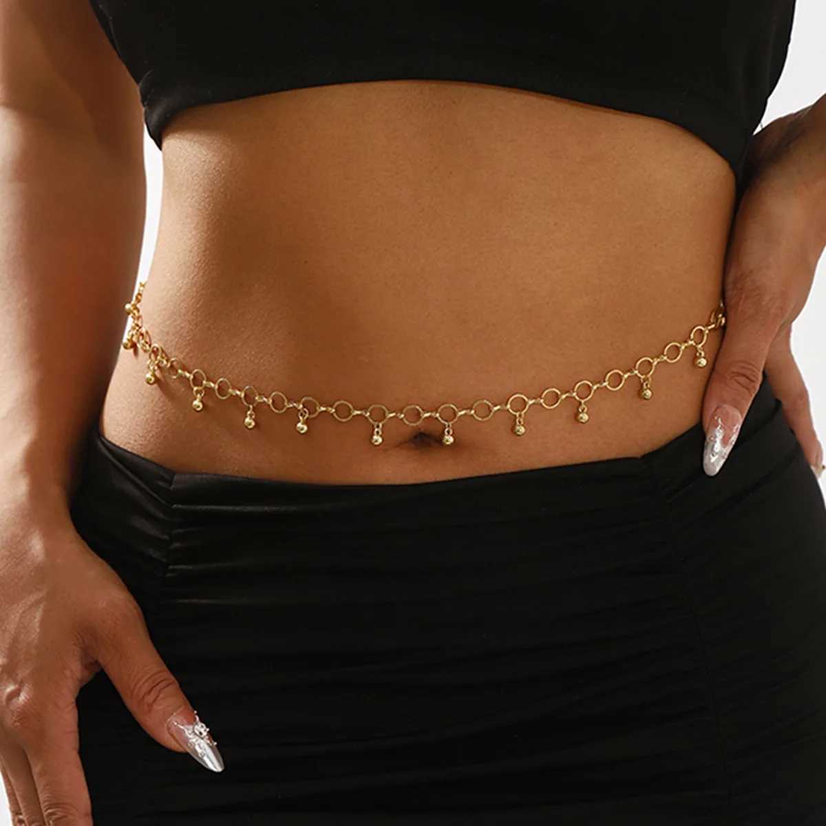 Sexy Vintage Belly Heart Chain Body Chain Crystal Pendant Waist Chain Beads Belt Streetwear Summer Women Fashion Body JewelryT250513
