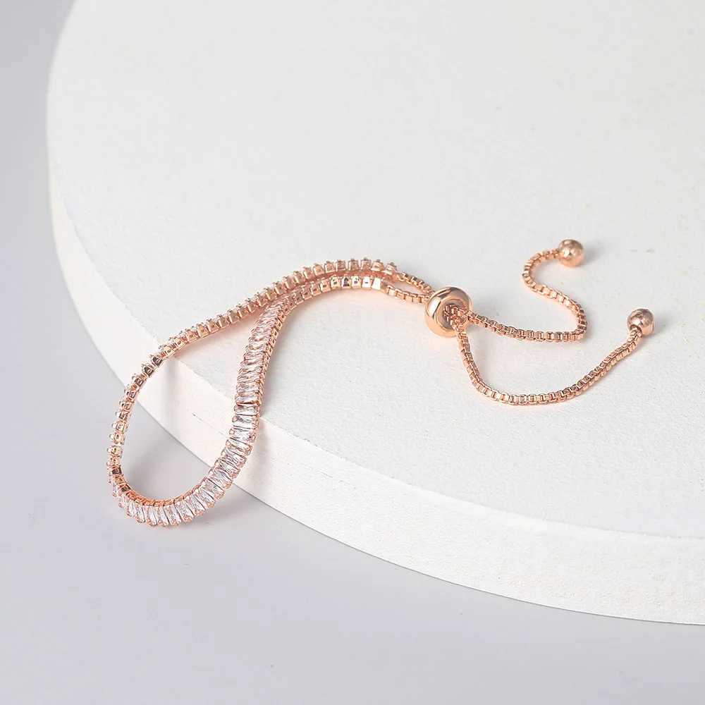 7000 Tennis Bracelets For Women Sparking Zircon Jewerlly Rose Gold Color Handmade Friends Gift Cute Jewelry Wholesale H017 XJ250707