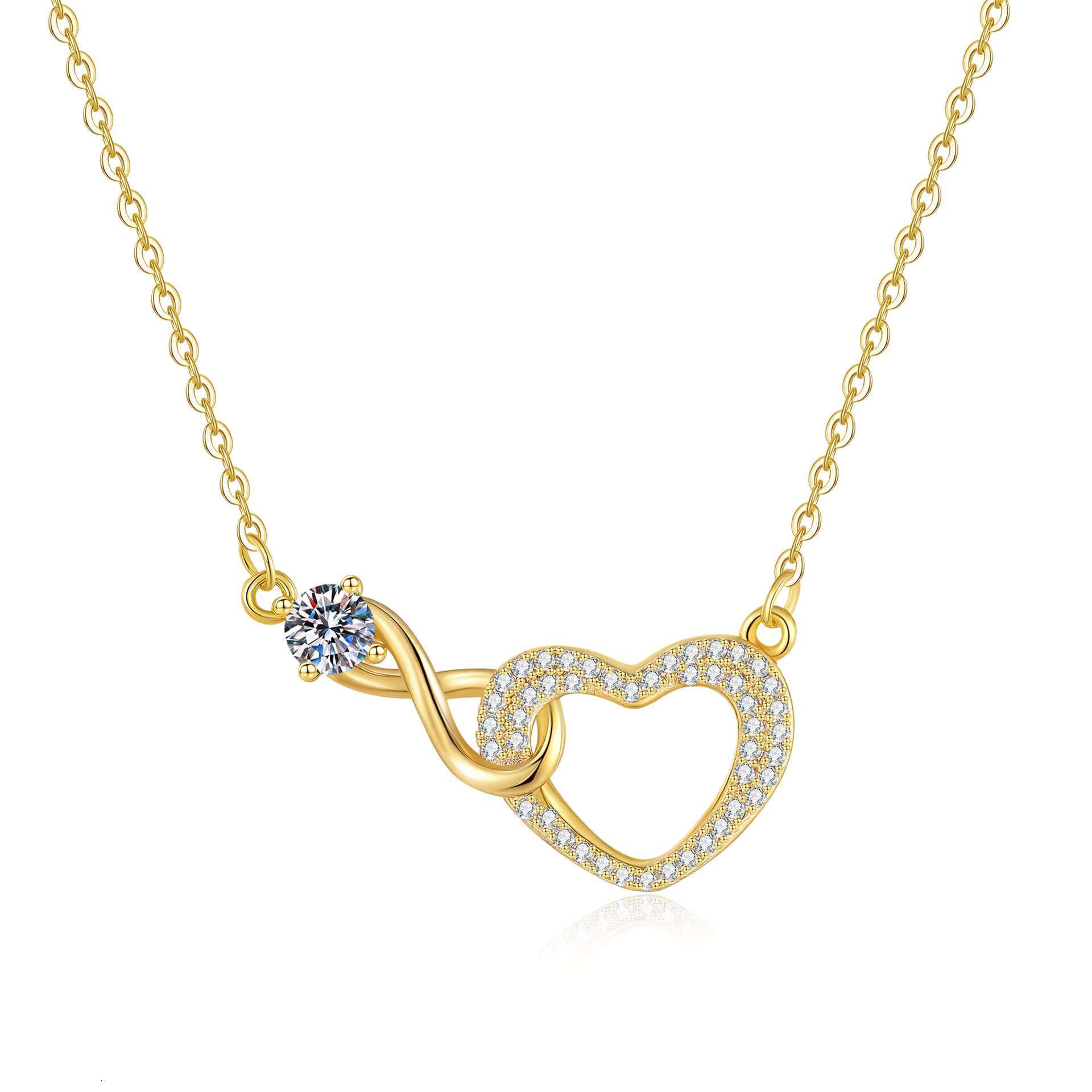 Women's fashion with infinite love, light heart-shaped collarbone pendant necklace