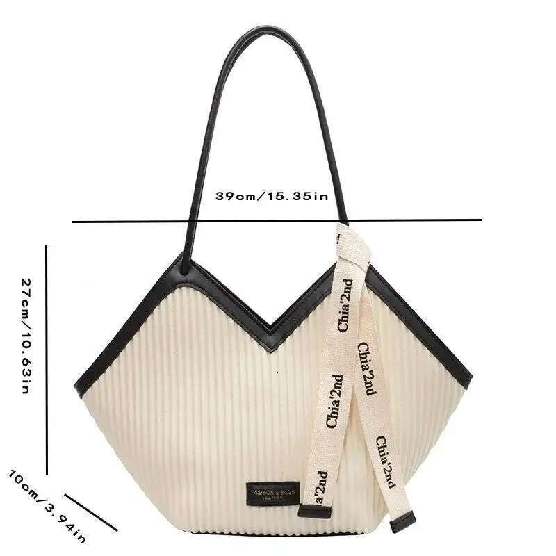 Korean Style Big Women's Casual All-Match Canvas Commuter Shoulder Student Tote Bag