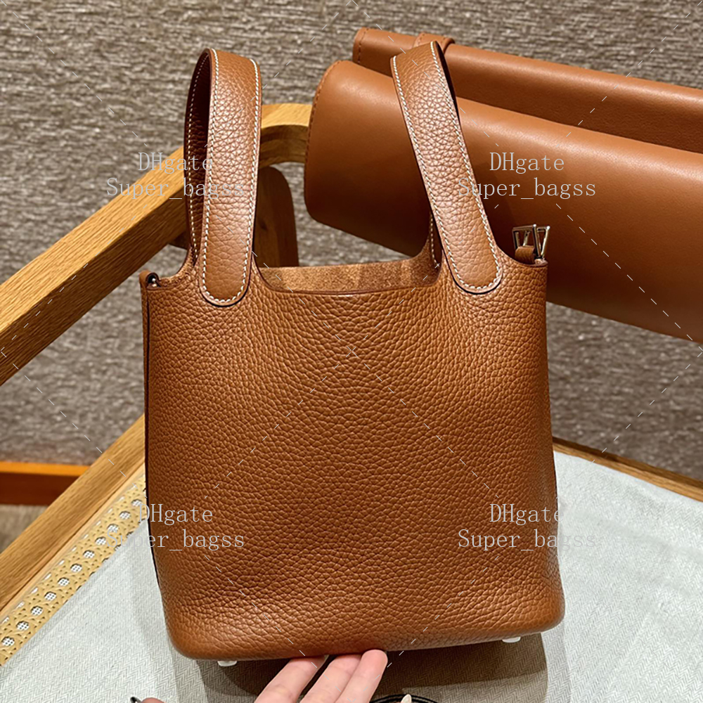 Luxurious handbag 18CM bucket bag handmade cleance leather tote bag mirror quality designer bag with box HH003