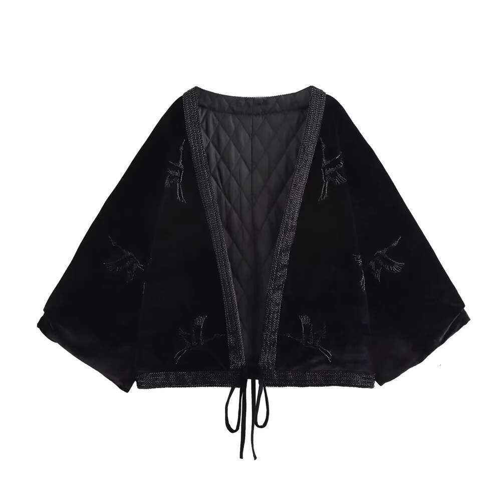 UNIZERA Spring/Summer New Solid Color Beaded Animal Embroidery Kimono Coat Top Women's Clothing