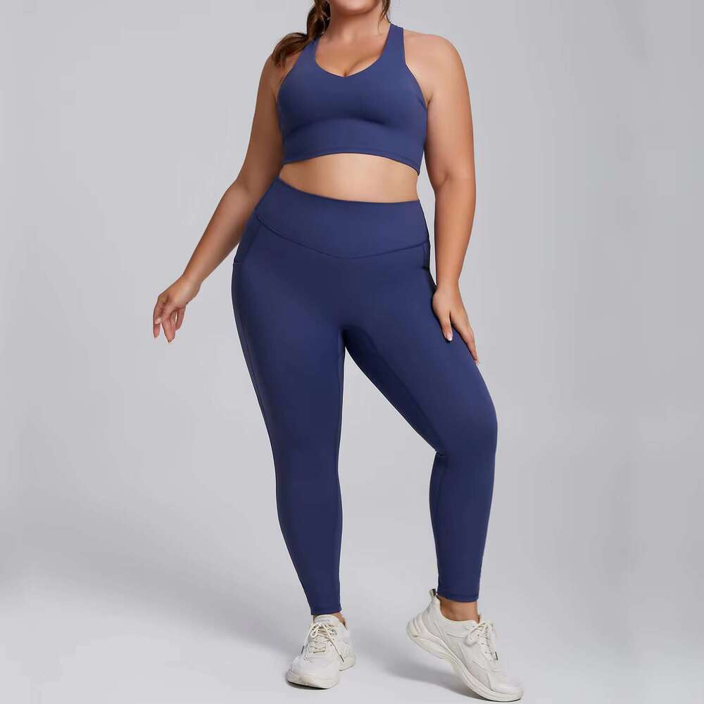 DHEssentials Large Size Sports Underwear for Exercise and Fitness, Women's Intensity Anti Shock Brushed Sportswear, High Impact Set
