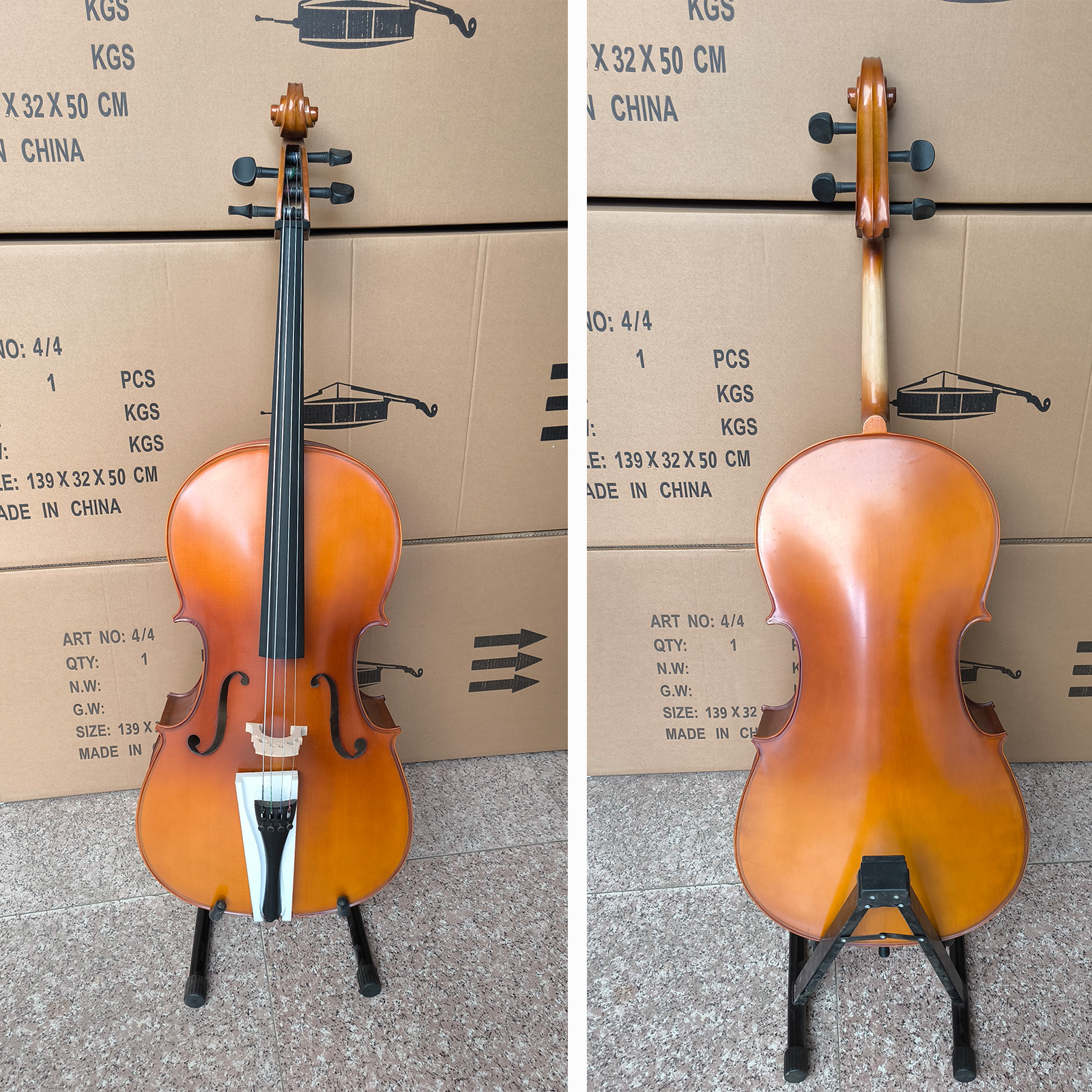 Delicate Entry-Level Cello Made from Premium Natural Wood - Perfect Tone Quality