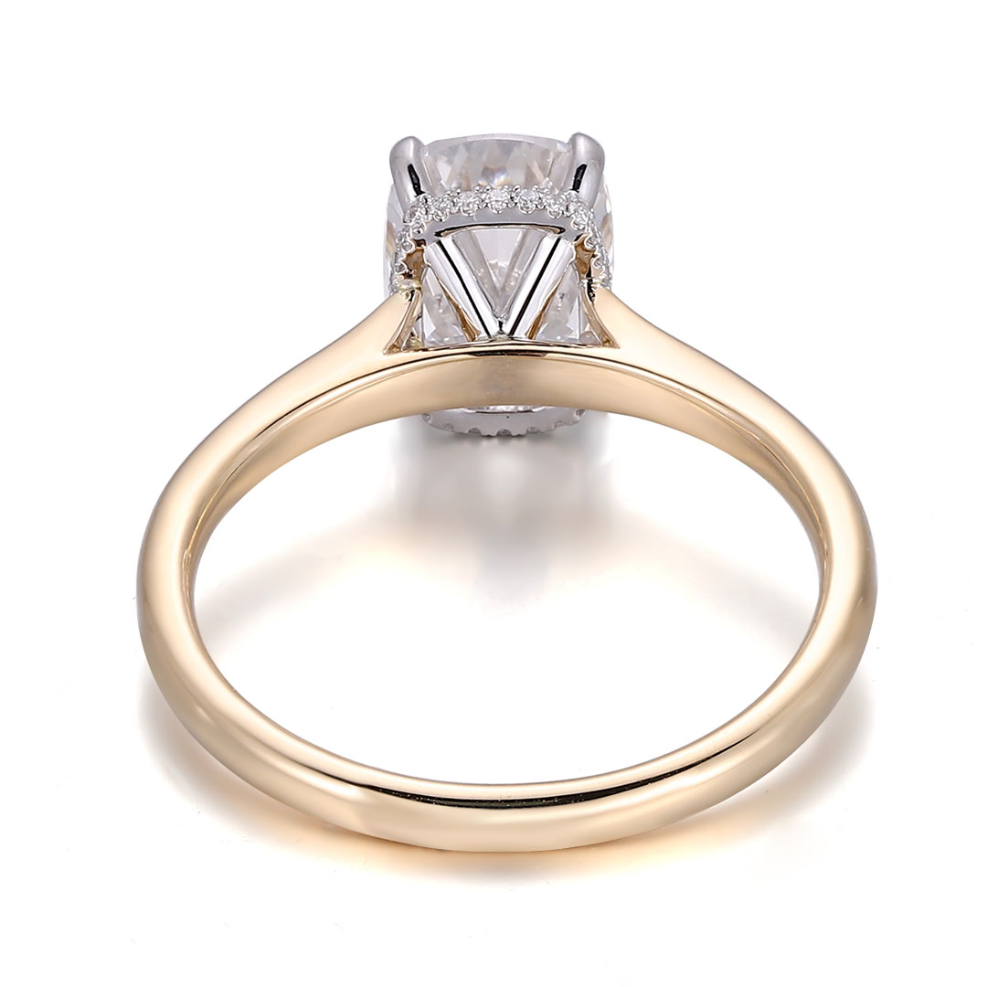Designer Solitaire 18K 14K 10K Yellow Gold Cushion Cut D VVS1 Lab Grown Diamond 4 Prong Design Fine Jewelry Rings Wedding Engagement Rings