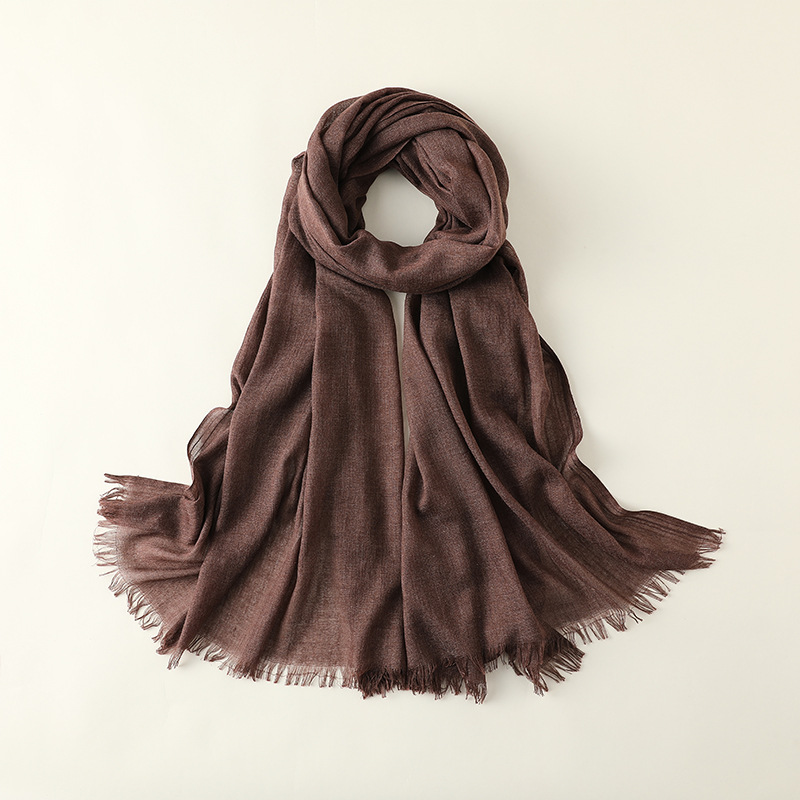 K704 2025 Spring and Summer New Silk Scarf Women Fashion Sun Protection Sun Shade Beach Long Scarf Pure Color Cotton and Linen Silk Scarf Scarf Wholes