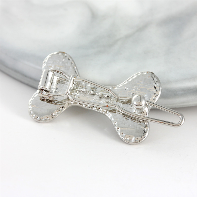 5 Pcs Girl Dog Hair Clips Cute Dog Bone Hairpin Pink Hair Barrettes Rhinestones Dog Hair Pins for Puppy Kitten Pet Party Birthday Hair Grooming Access