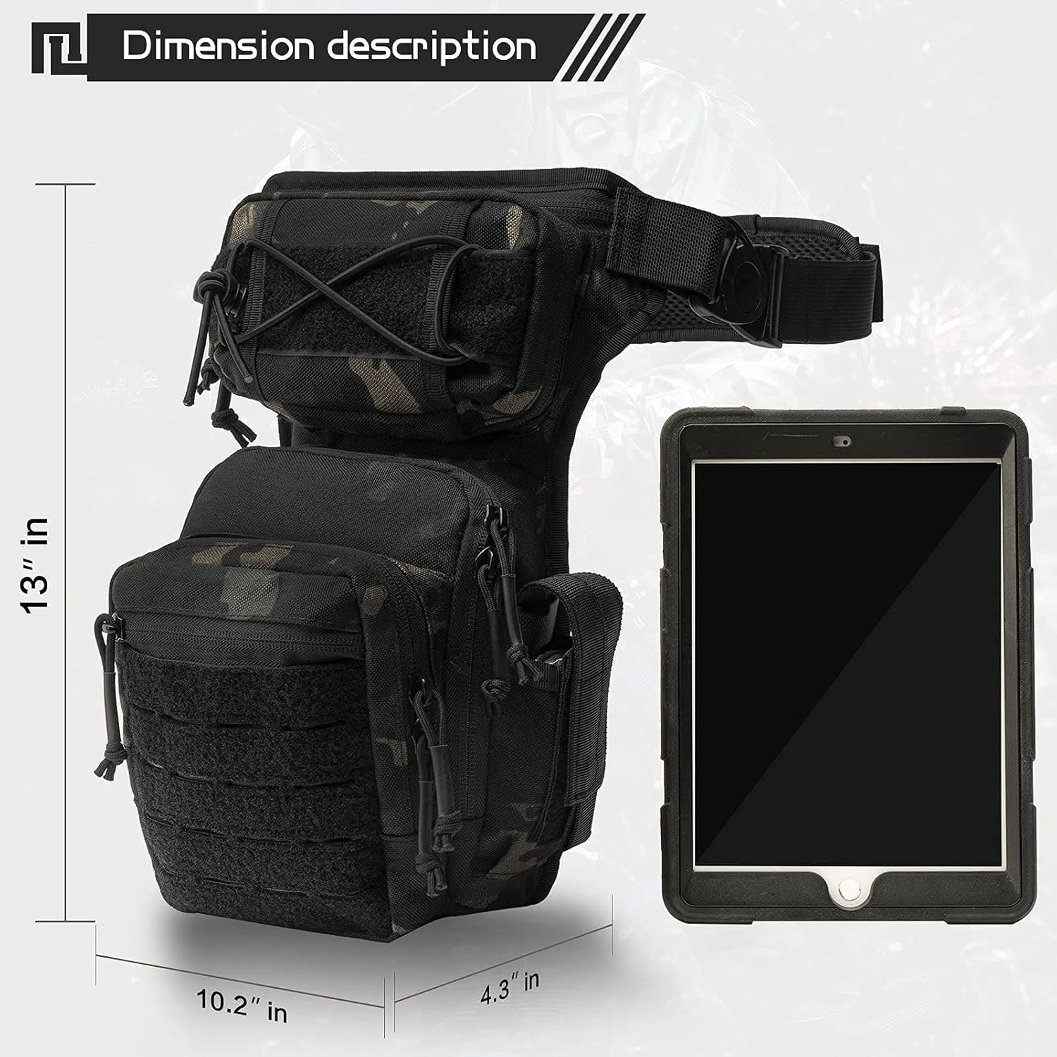 VOTAGOO Drop Leg Bag for Men Women Military Tactical Thigh Pack Pouch Multifunctional Tactical Package Outdoor Hiking Thigh Bag