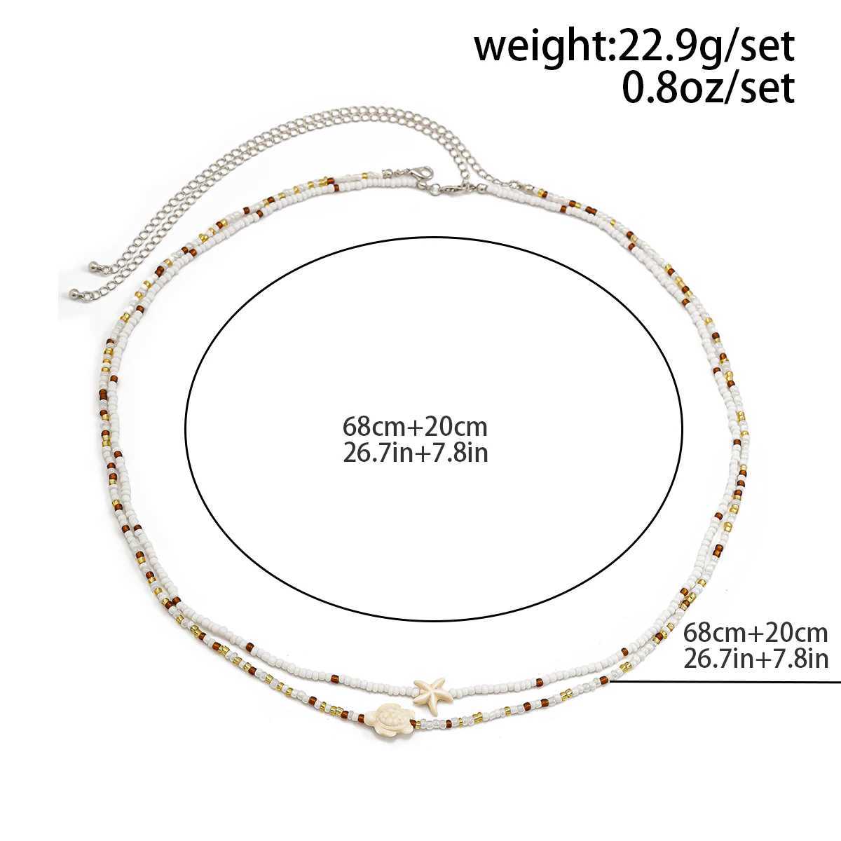 KunJoe 2Pcs Bohemian Turtle Sea Star Waist Chain Set for Women Summer Bikini Small Seed Beads Belly Chain Beach Body JewelryT250513