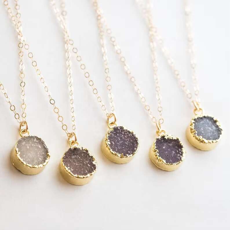 Pure sier beautiful natural rose quartz pendant semi jewelry party clothing store online