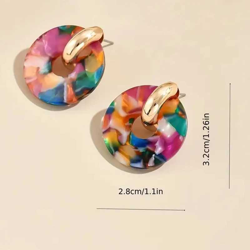 Colorful Metal Post Earrings For Women Resin Fashion Jewelry Trendy New Style Bohemia Holiday Accessories Wholesales Gifts MQ441 Y250510
