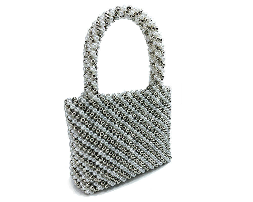 Pearl beads, handheld women's hand bag, mobile phone foundation box, storage bag
