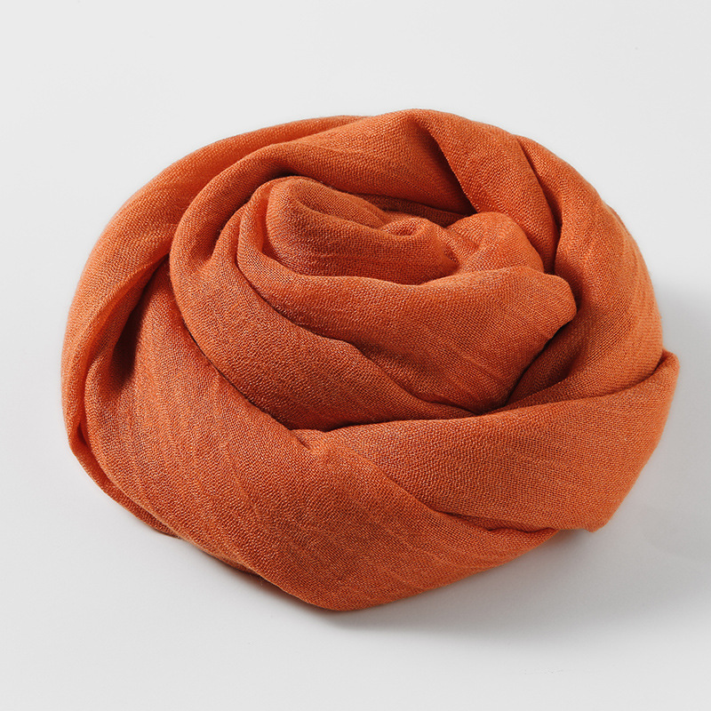 K703 Pure color cotton linen silk summer 2024 new beach sunscreen shawl scarf female factory wholesale