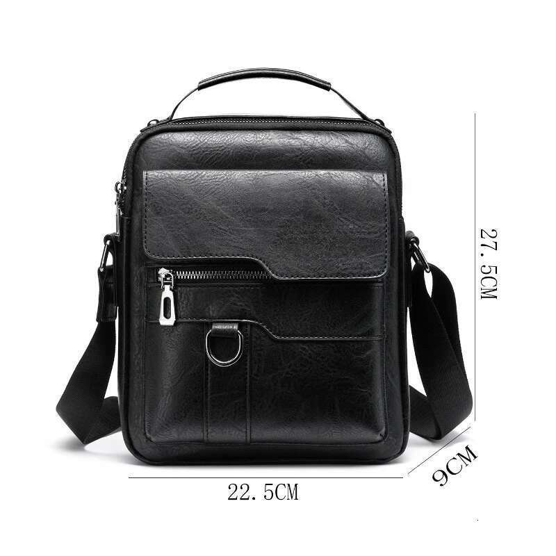 Brand Shoulder For 9.7" Ipad Men PU Leather Flaps Men's Crossbody Bags Business Flap Male Solid Messenger Travel Bag