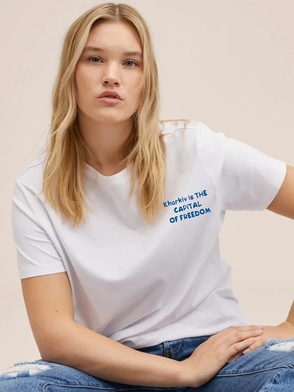 Summer Simple Fashion Printing TShirt With Kyiv is The CAPiTAL of Freedom Men Women Boutique Cotton ShortSleeve Tee 250513