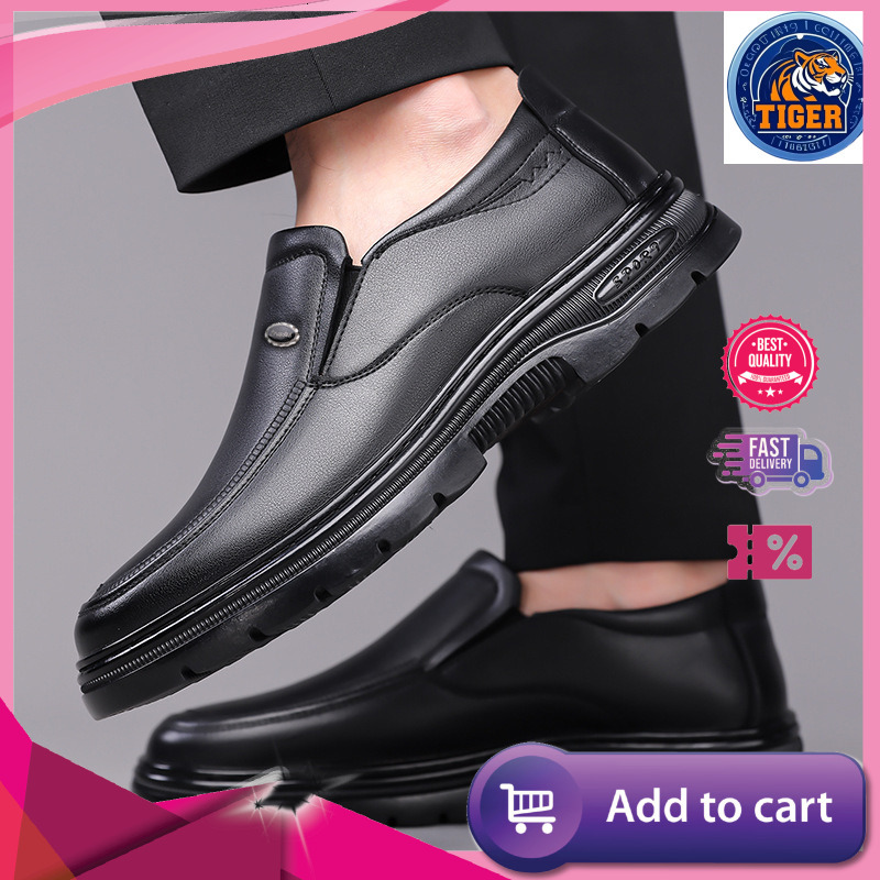 Ddmytiger Summer New Style Men S Business Dress Leather Soft Soled Breathable Middle Aged Dad Shoes Outdoor Shoes