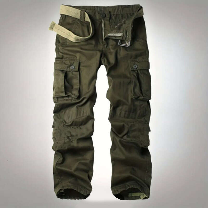 Three dimensional pocket work for men with multiple pockets, loose and durable casual outdoor long pants, large size straight leg sports pants