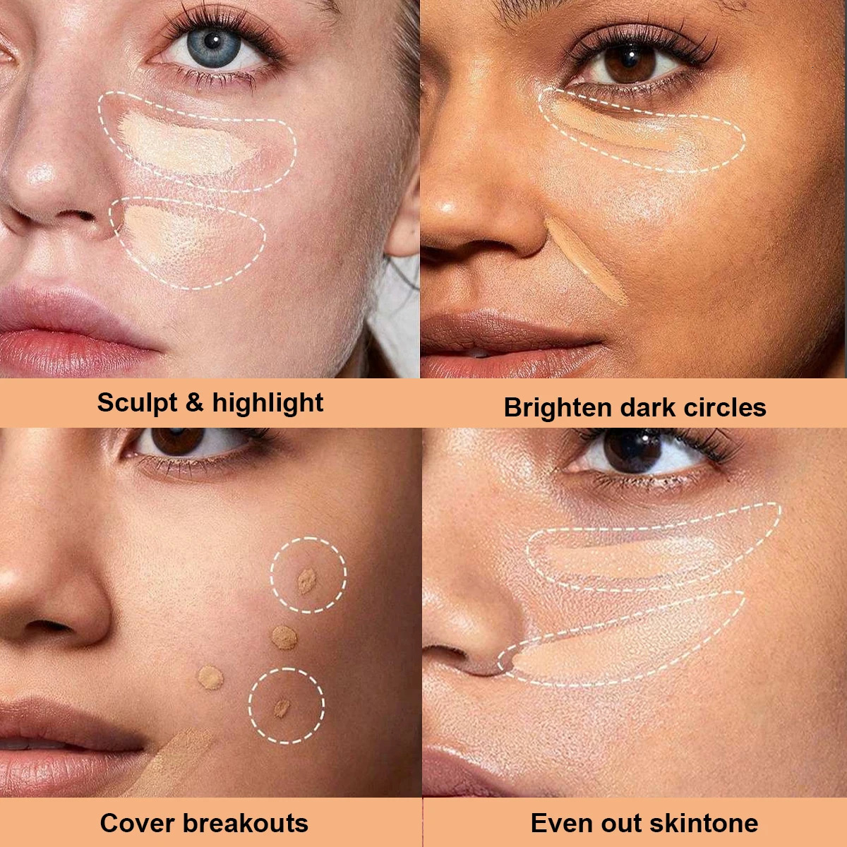 12 Color Concealer Foundation Makeup Waterproof Skin Tone Concealer Long-term Full Coverage Makeup Facial Cosmetics 250512