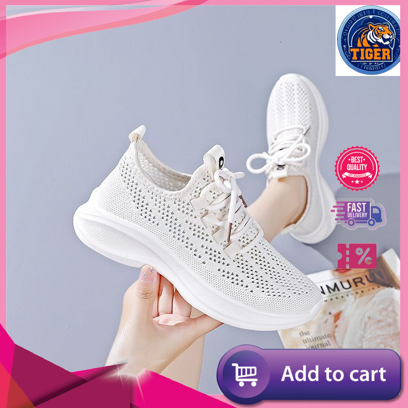 Ddmytiger new summer breathable perforated sports shoes mesh surface casual lightweight shock-absorbing women shoes anti-slip running soft-soled mesh 