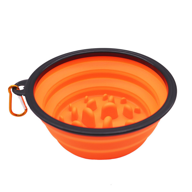 Silicone Pet Foldable For Dogs Anti Tipping Dog Bowl Slow Food Bowl Supplies