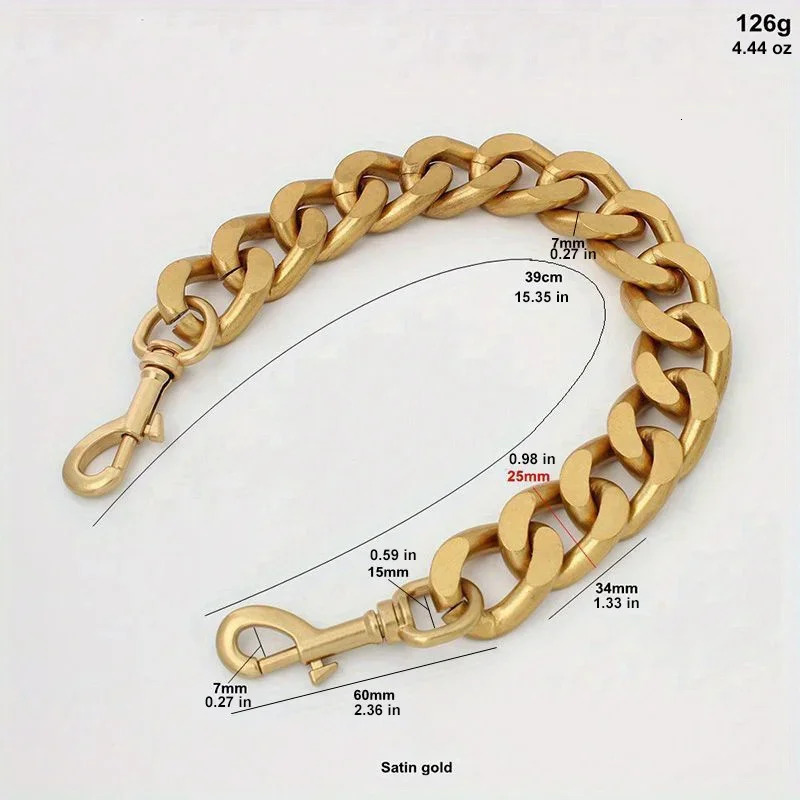 1PC DIY alloy metal wallet handle bag chain retro gold shoulder bag aluminum chain heavy duty thick handbag chain charm 250512
