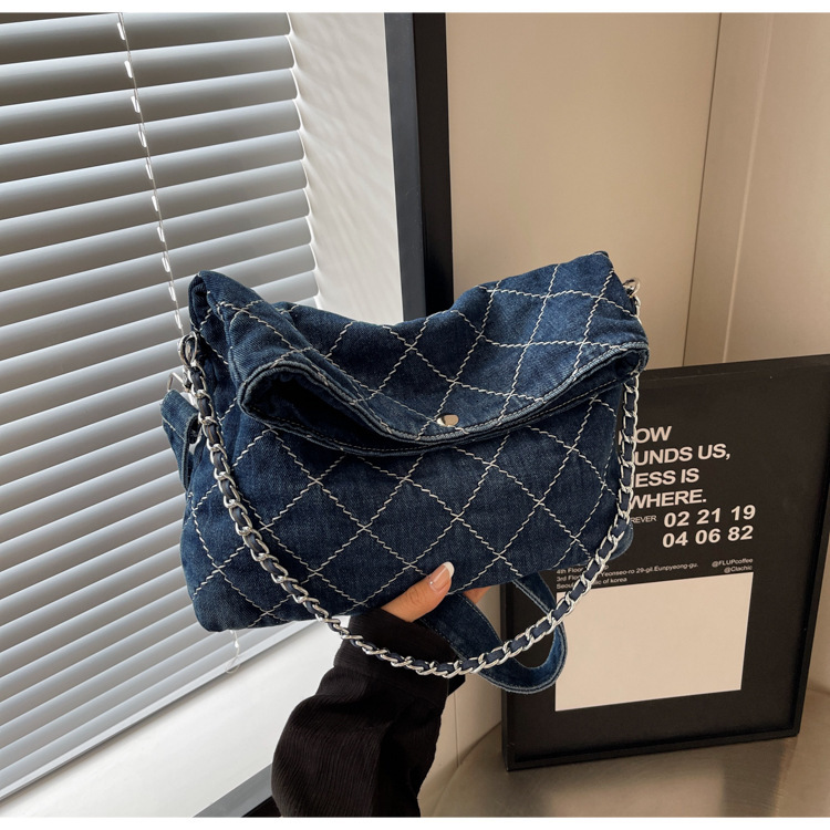 Designer Women's Shoulder Bag Denim Fashion New Commuter Crossbody Bag Summer Casual Mesh Handbag Women's Soft Bag Phone Bag 2025