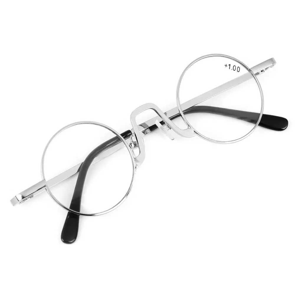 New Classic Round Anti Blue Light Metal Frame Reading Glasses Men Women Anti-fatigue Vision Care Presbyopia Eyeglasses +100~+400 W250513