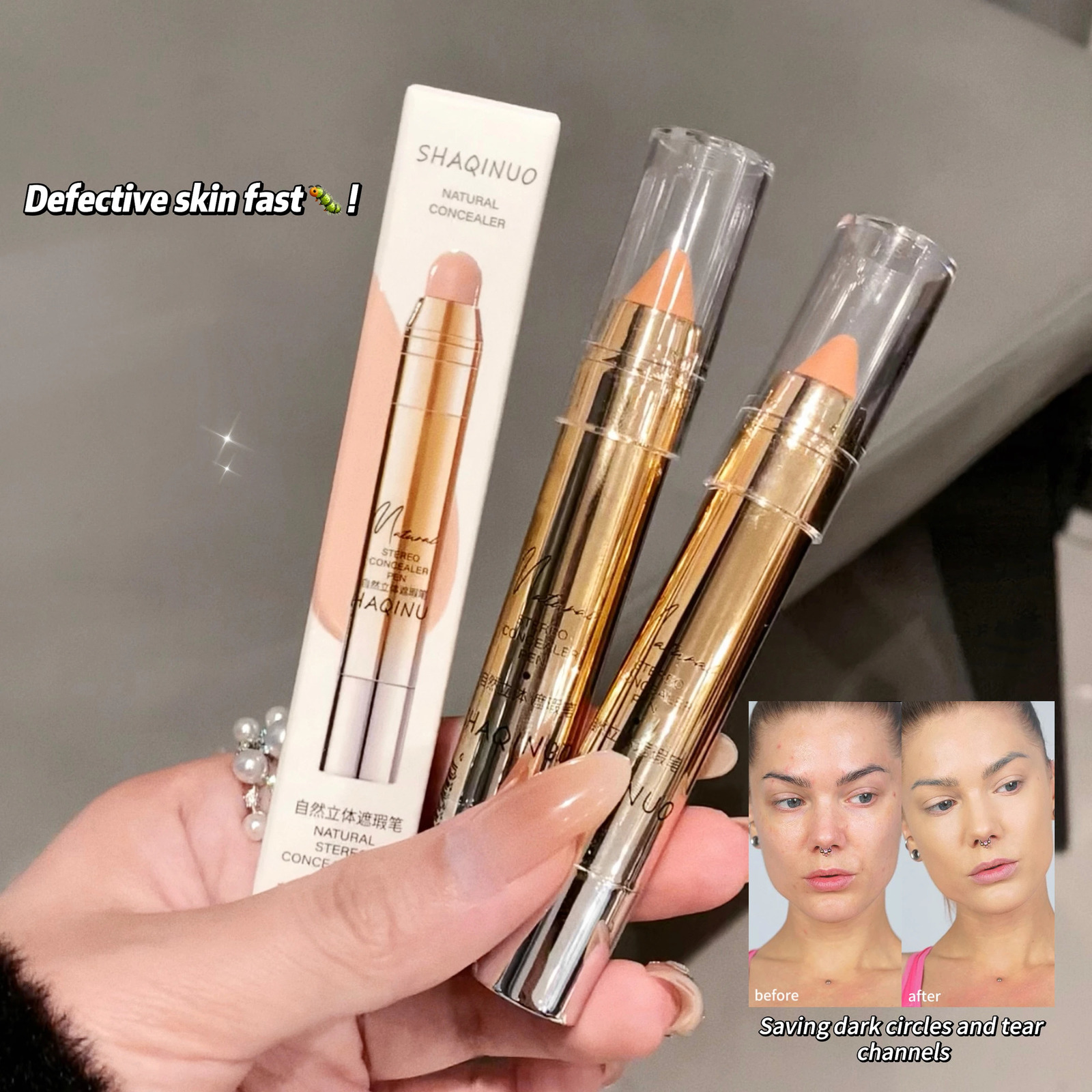 3 Colors Natural Dimensional Concealer Lightweight Hydrating Delicate Concealer for Dark Eye Circles Pimple Marks 250512