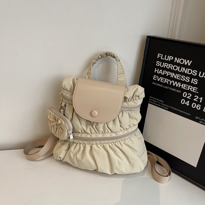 Korean Ins Trendy Casual Student 2025 New Fashionable and Versatile Folding Backpack Large Capacity Shoulder Bag