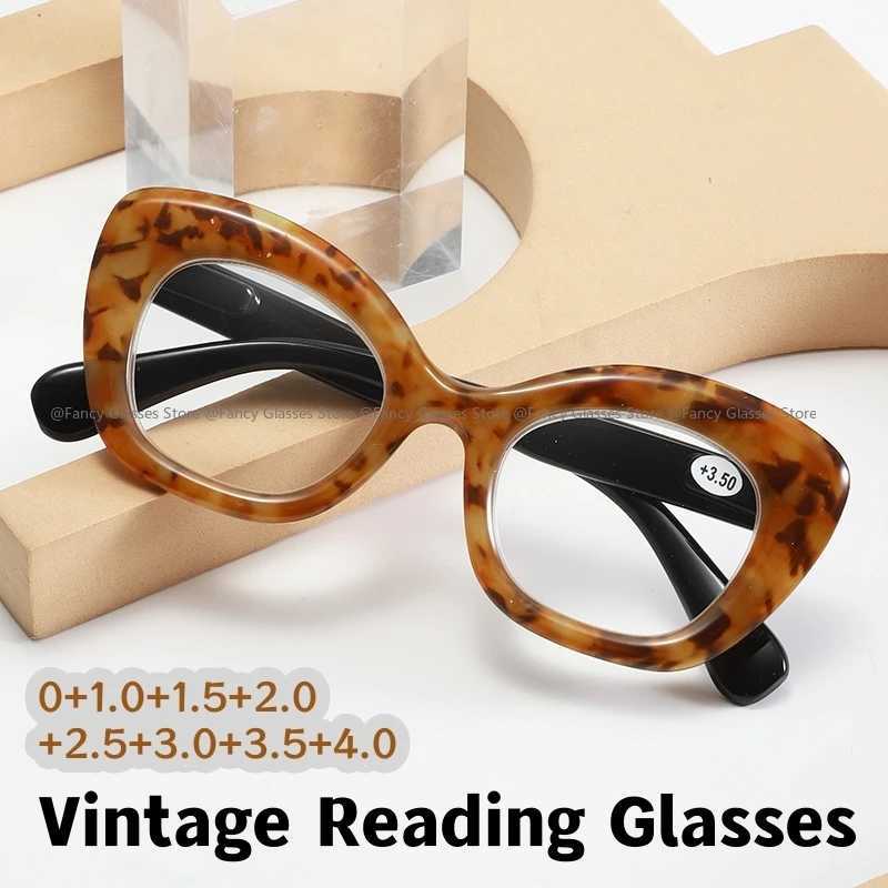 New Style Unisex HD Reading Glasses for Women Unisex Oversized Large Frame Far Sight Eyewear Trendy Retro Presbyopia Eyeglasses W250513