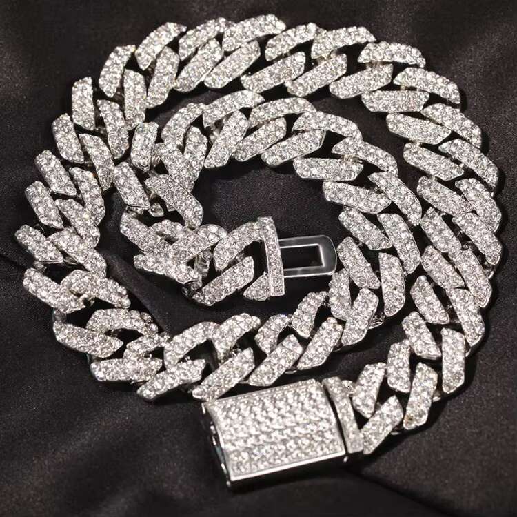 DHCollections fashionable moon chilled sier 18mm hip-hop necklace with pointed claws Cuban chain men's accessory buckle