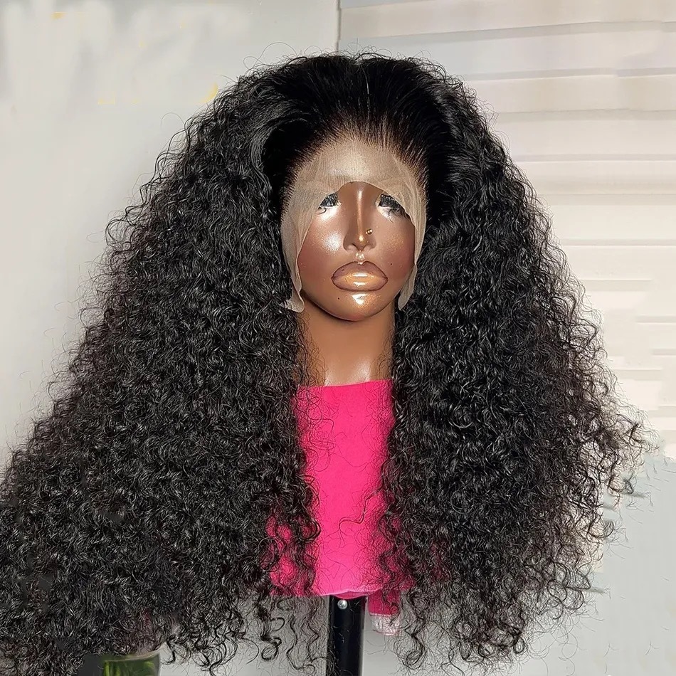 lace Front small curl wig cover human hair 13 * 4 front lace body small curl lace headband