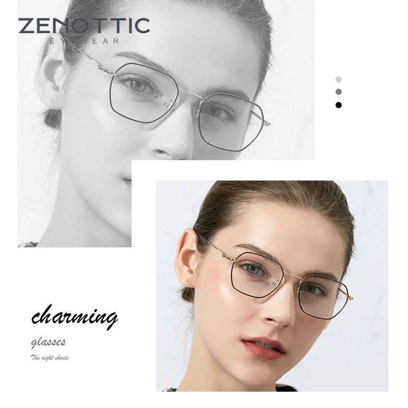 ZENOTTIC Prescription Progressive Glasses Men Women Anti Blue Light Photochromic Custom Eyewear Square Optical Myopia Eyeglasses W250513
