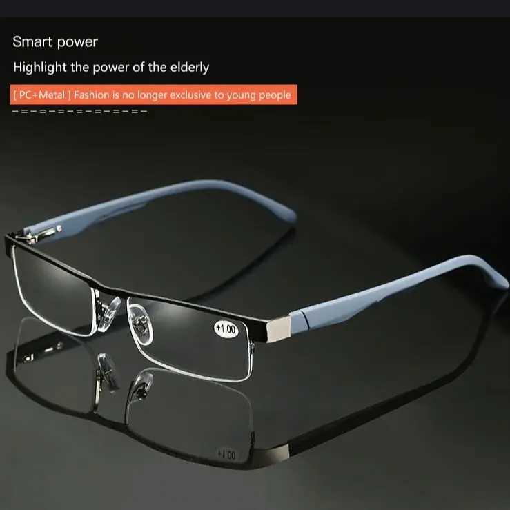High Quality Men Titanium Alloy Eyeglasses Non Spherical 12 Layer Coated Lenses Reading Glasses+1.0 +1.5 +2.0 +2.5 +3.0 +3.5+4.0 W250513