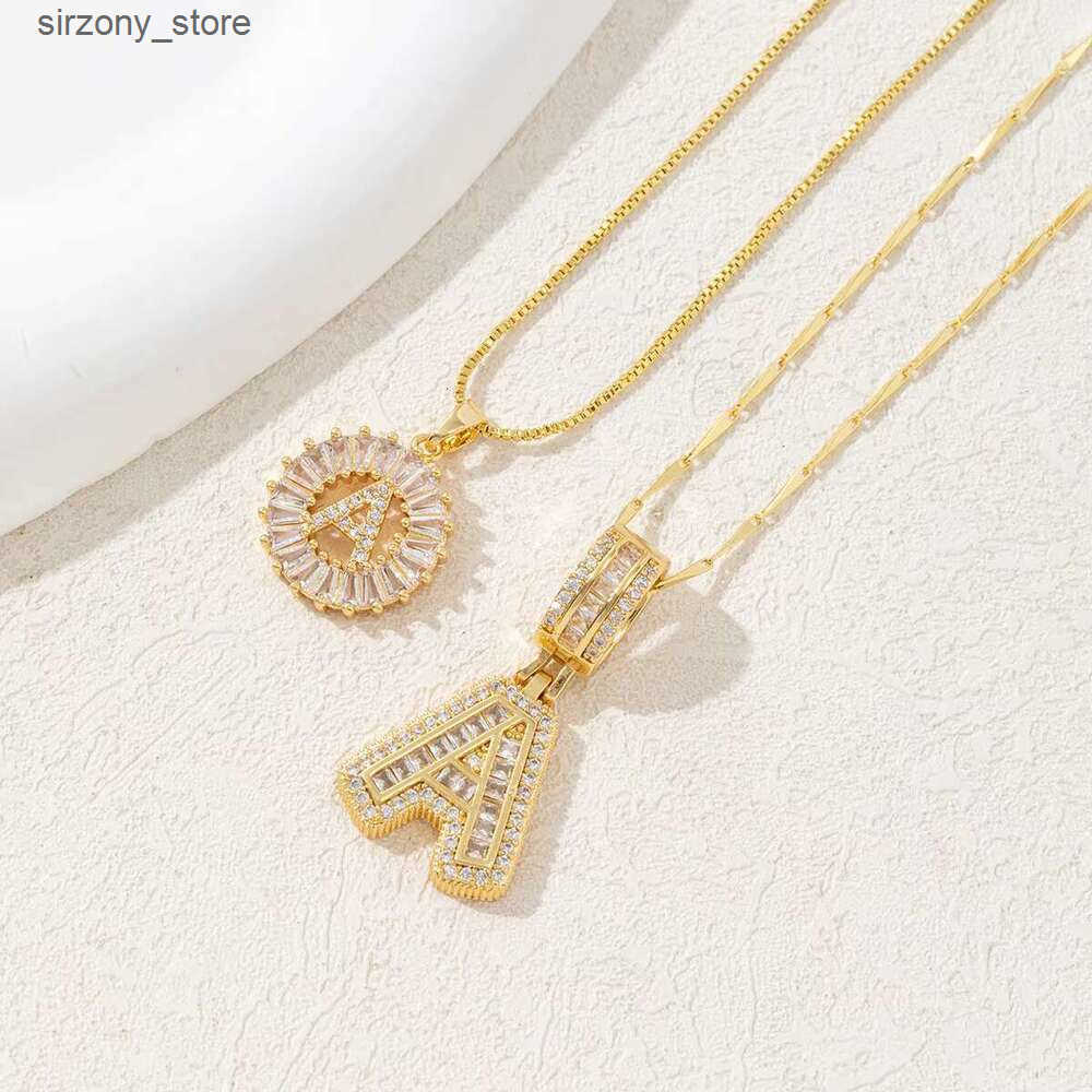 DHCollections Cross-Border Popular 26 Letter Necklace for Women Full Dia Rock Candy Copper Inlaid Fashion Pendant Necklaces z250513KOGX