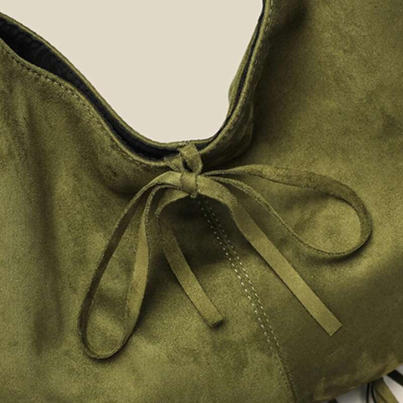 Tassel Large Capacity Crossbody Shoulder Designer Crescent Dumpling Suede Women Tote Bag Casual Simple Retro Handbag