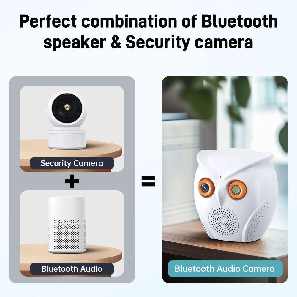 Wifi installation-free home cat Bluetooth audio HD camera owl alarm wide-angle field of view monitoring