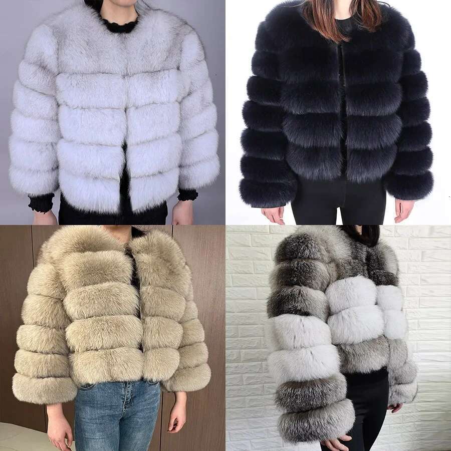 Maomaokong 2024 Natural Real Fox Coat Women Winter Warm Fur Jacket Detachable Long Sleeves Female Vest Furry Coats Designer Designer