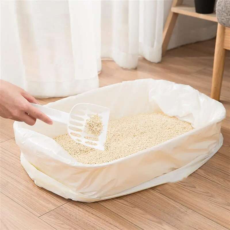20Pcs Litter Thick Plastic Poop Bag Large Capacity Cat Toilet Pouch Drawstring Hygiene Pet Products
