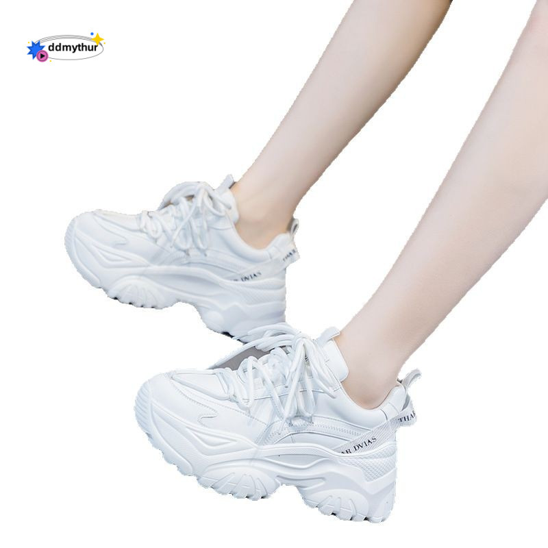 Dad 2025 Spring and Autumn New Summer Thick Bottom Versatile Casual Sports White Mesh Breathable Women's Shoes ddmythur
