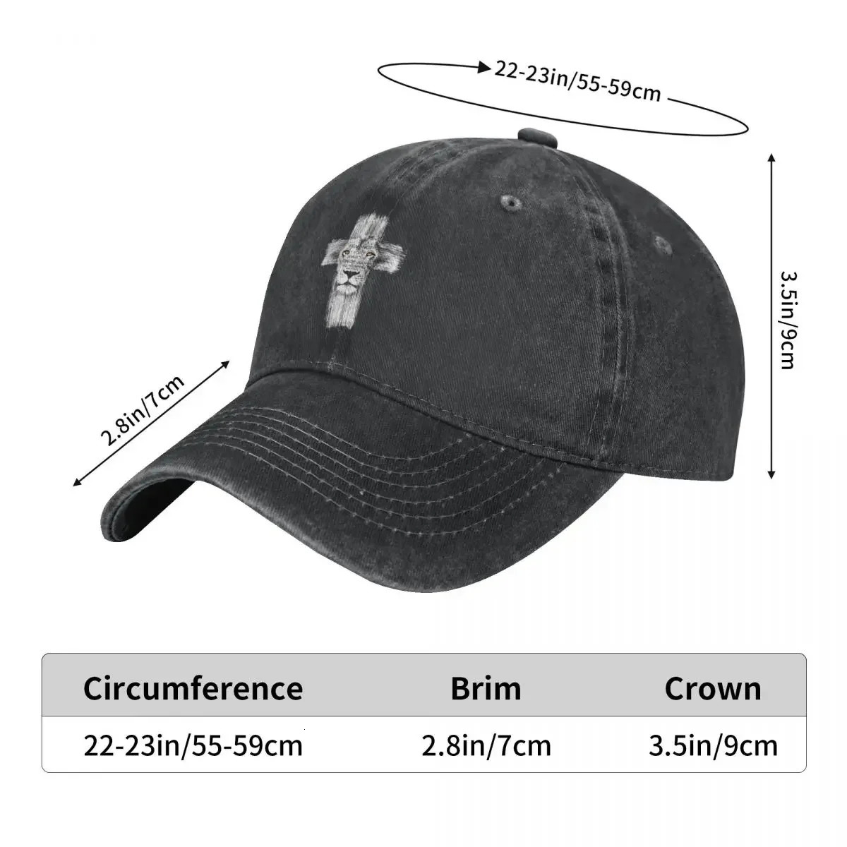 Vintage Washed Cotton Cool Lion Of Judah Jesus Cross Lion Baseball Cap Women Summer Sun Hat Casquette 250512