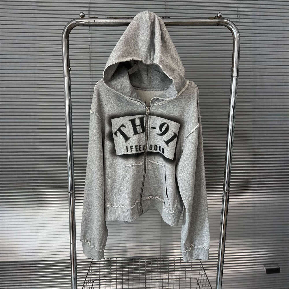 New fashion letter printed hooded sweatshirt for spring 2025, with design sense and a patchwork skirt