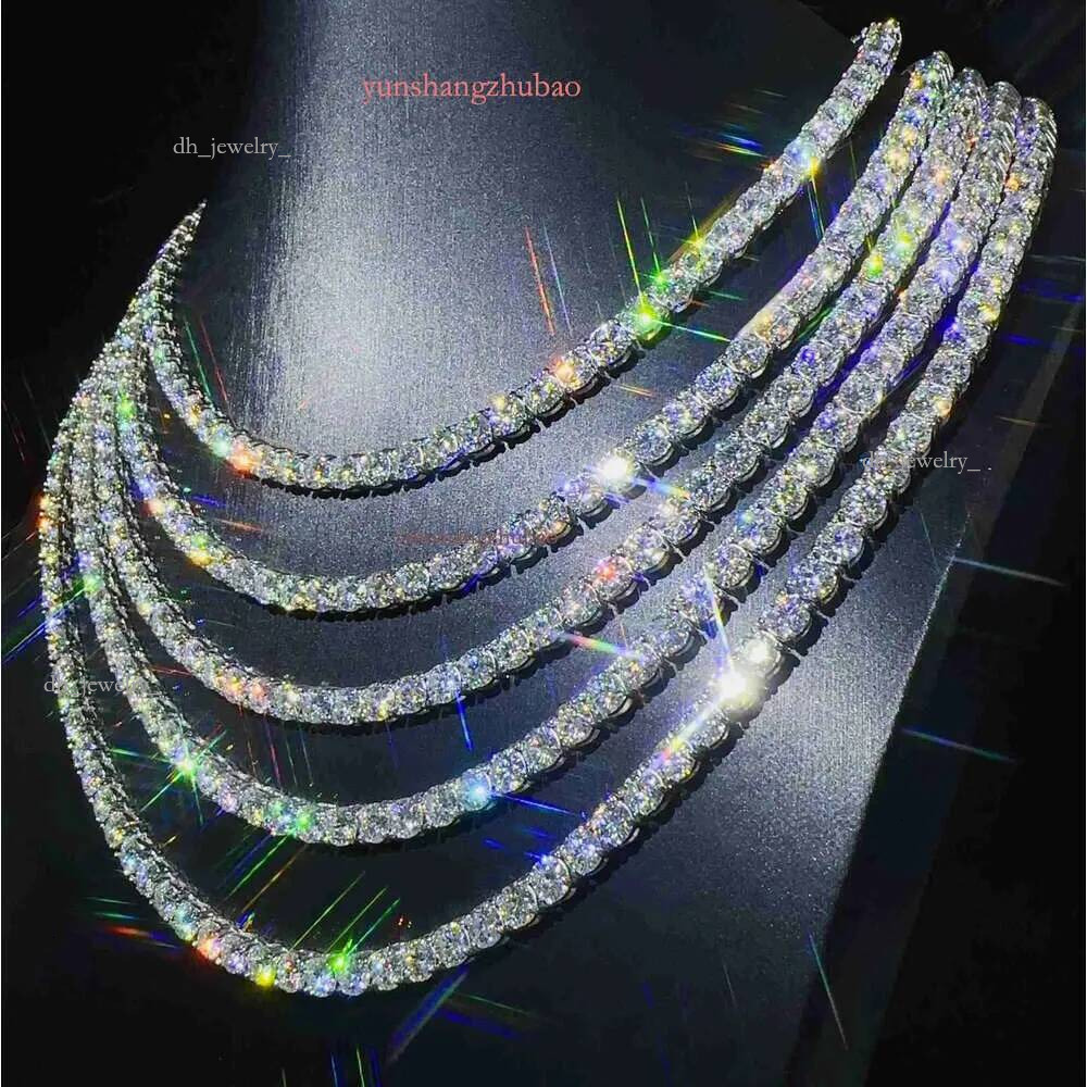 Fashion Jewelry Hip Hop Necklace Pass Dia Tester 5mm Vvs Moissanite Iced Out Tennis Chain for Men Women