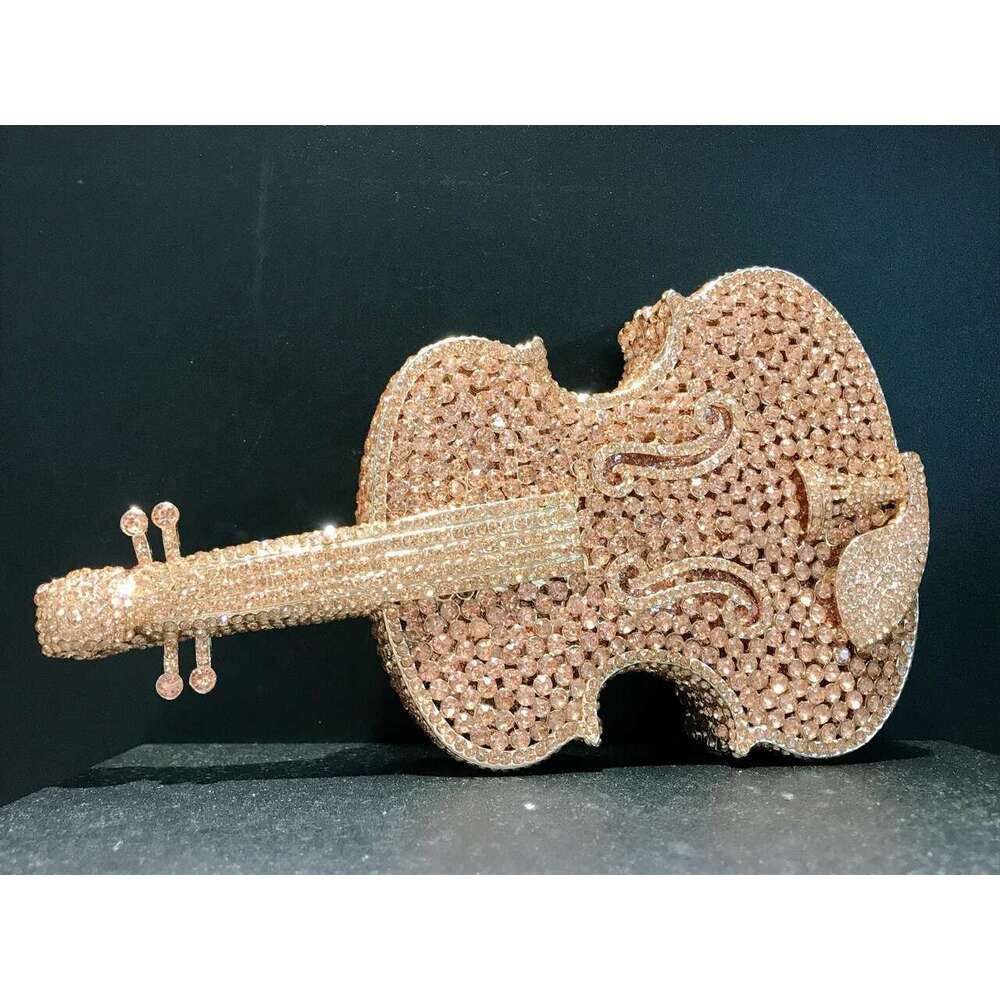Designer Bag 2025 New Design Violin Dia Deluxe Rhinestone Clutch Birthday Party Dinner Bag Luxury Bag