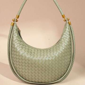 Internet celebrity woven pattern crescent armpit women's versatile 2025 spring/summer new item single shoulder diagonal cross dumpling bag